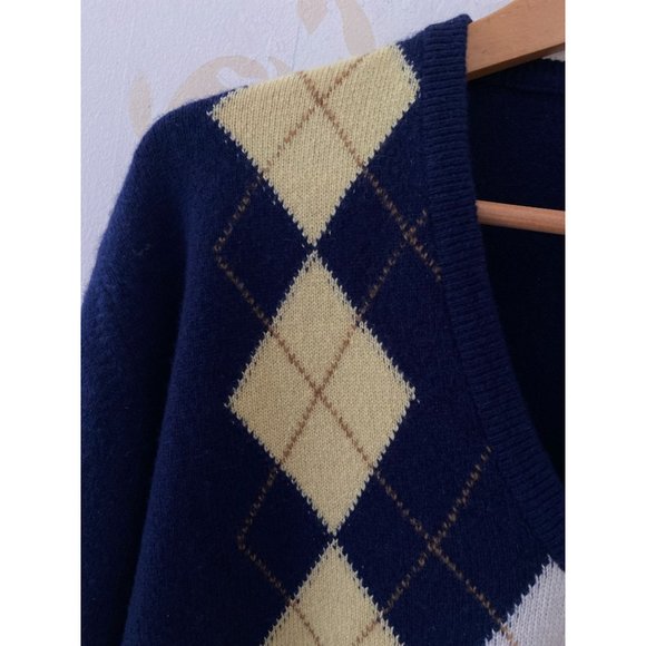 Mens Size 42" Jaeger Scotland 100% Cashmere Argyle Sweater - Picture 3 of 4